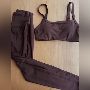 Paragon Fitwear Sculptseam Leggings and Multi-fit Sports Bra in Walnut XS